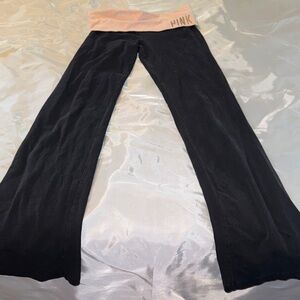 PINK Victoria's Secret Black Leggings with Pink Waistband